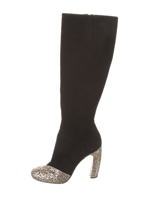 Miu Miu Suede Glitter Accents Boots