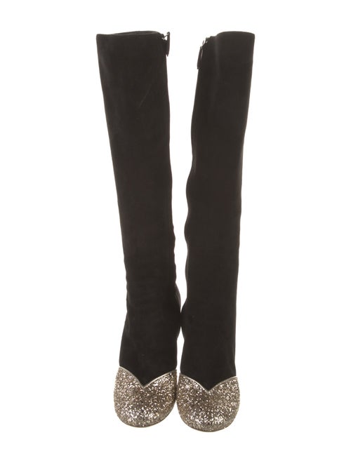 Miu Miu Suede Glitter Accents Boots
