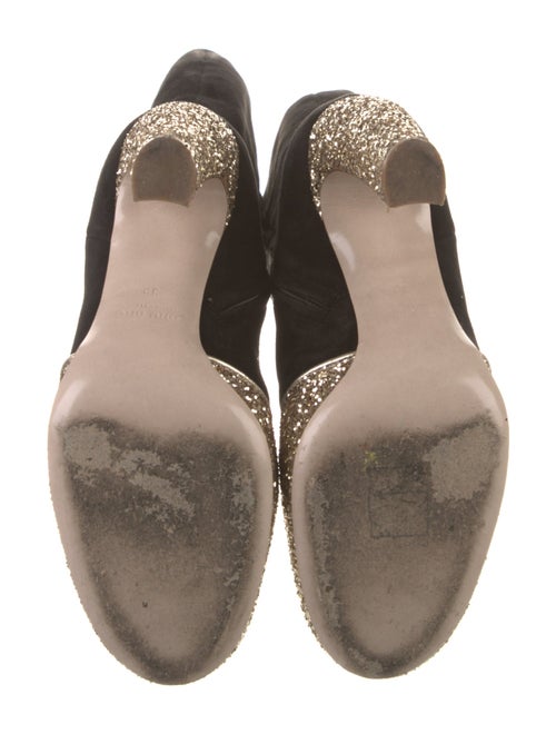 Miu Miu Suede Glitter Accents Boots