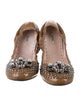 Miu Miu Patent Leather Crystal Embellishments Ballet Flats