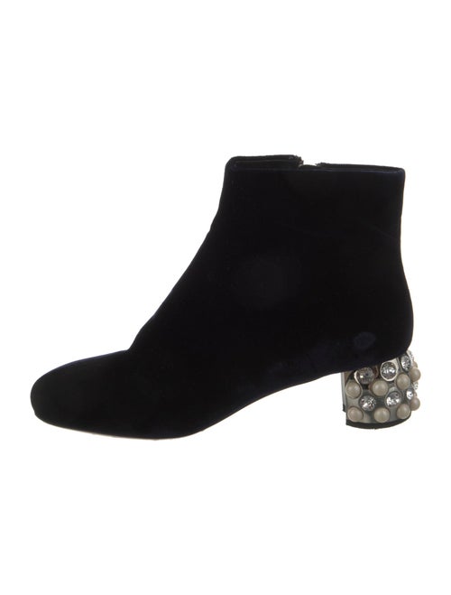 Miu Miu Velvet Crystal Embellishments Boots