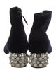Miu Miu Velvet Crystal Embellishments Boots