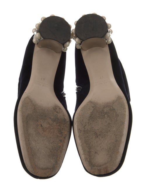 Miu Miu Velvet Crystal Embellishments Boots