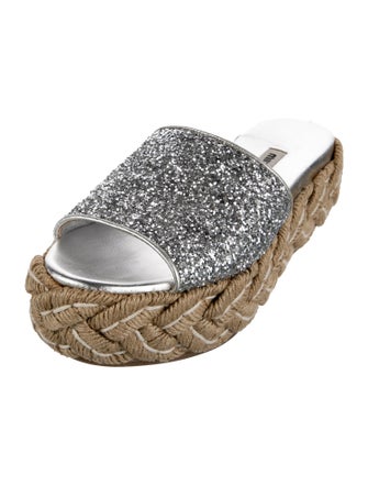 Miu Miu Glitter Glitter Accents Espadrilles