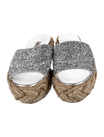 Miu Miu Glitter Glitter Accents Espadrilles