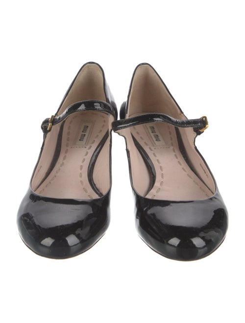 Miu Miu Patent Leather Crystal Embellishments Mary Jane Flats