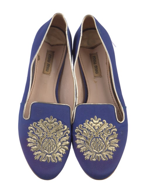 Miu Miu Graphic Print Crystal Embellishments Loafers