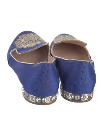 Miu Miu Graphic Print Crystal Embellishments Loafers