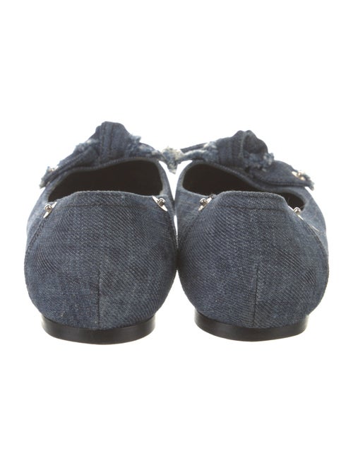 Miu Miu Denim Bow Accents Flats