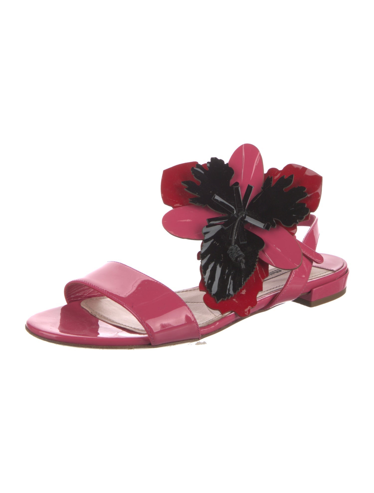 Miu Miu Patent Leather Slingback Sandals