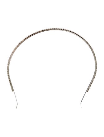 Miu Miu Silver Crystal Embellished Miu Miu Head Band