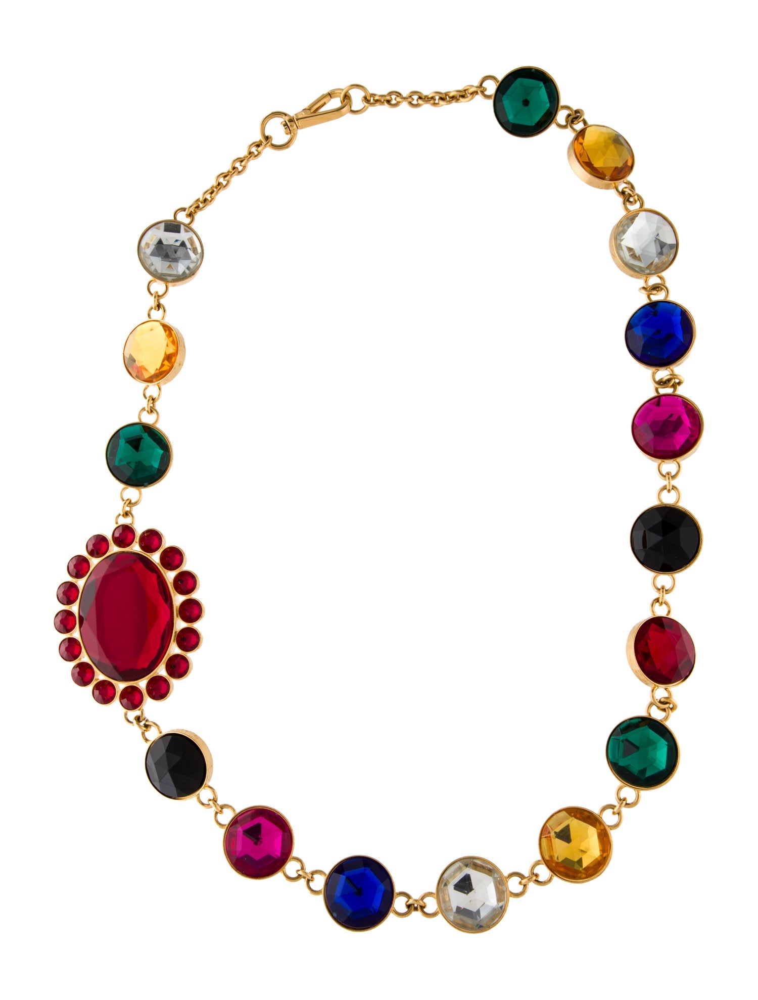 Miu Miu Crystal Station Necklace