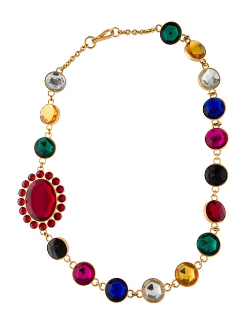 Miu Miu Crystal Station Necklace