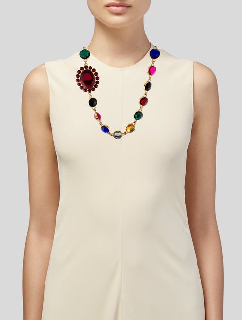 Miu Miu Crystal Station Necklace