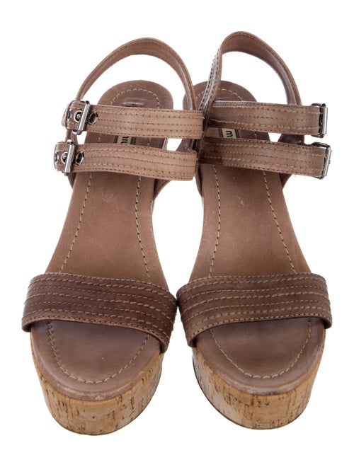 Miu Miu Leather Slingback Sandals