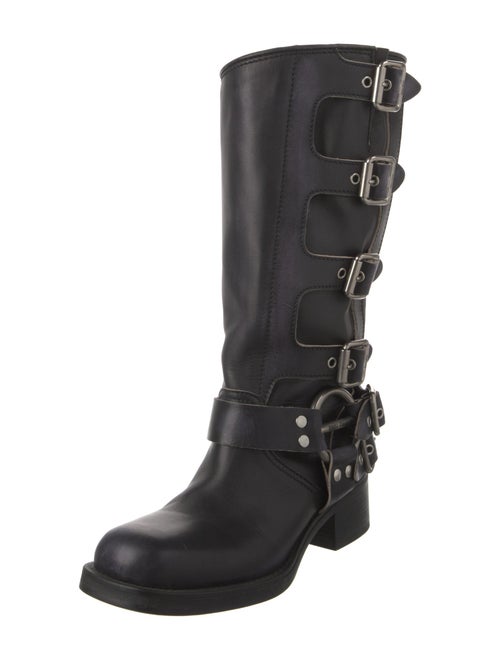 Miu Miu Leather Moto Boots