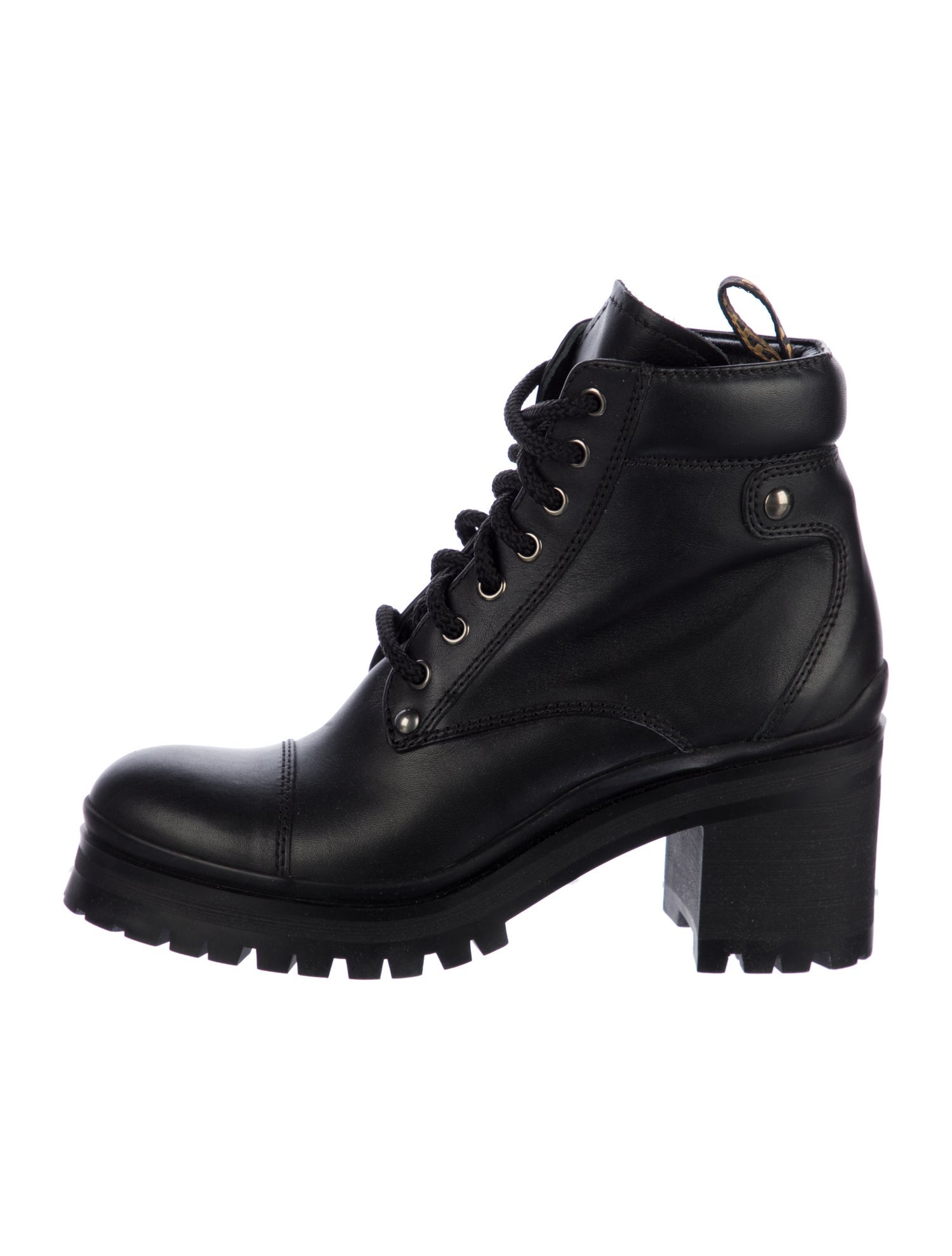 Miu Miu Leather Combat Boots