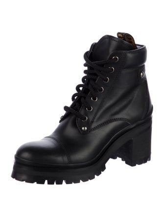Miu Miu Leather Combat Boots