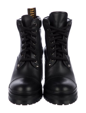 Miu Miu Leather Combat Boots