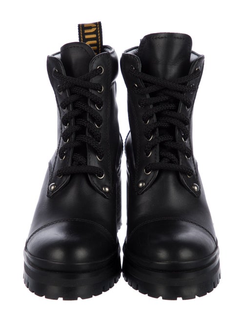 Miu Miu Leather Combat Boots