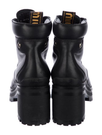 Miu Miu Leather Combat Boots