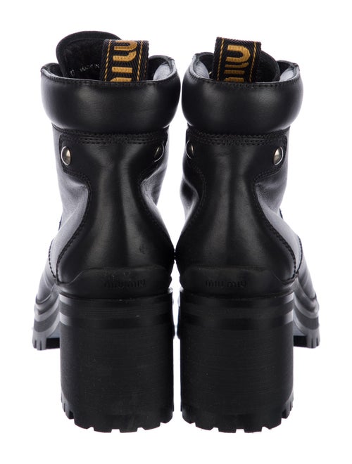 Miu Miu Leather Combat Boots
