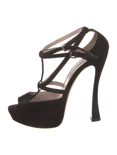 Miu Miu Suede T-Strap Sandals