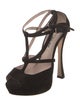 Miu Miu Suede T-Strap Sandals