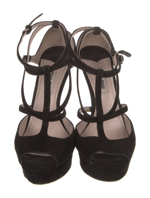 Miu Miu Suede T-Strap Sandals