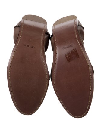 Miu Miu Leather Studded Accents Ballet Flats