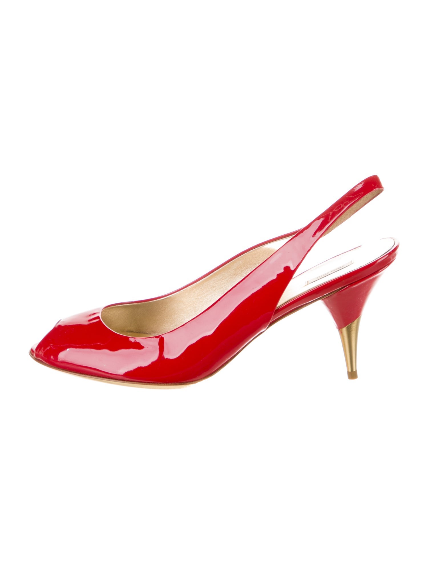 Miu Miu Patent Leather Slingback Pumps