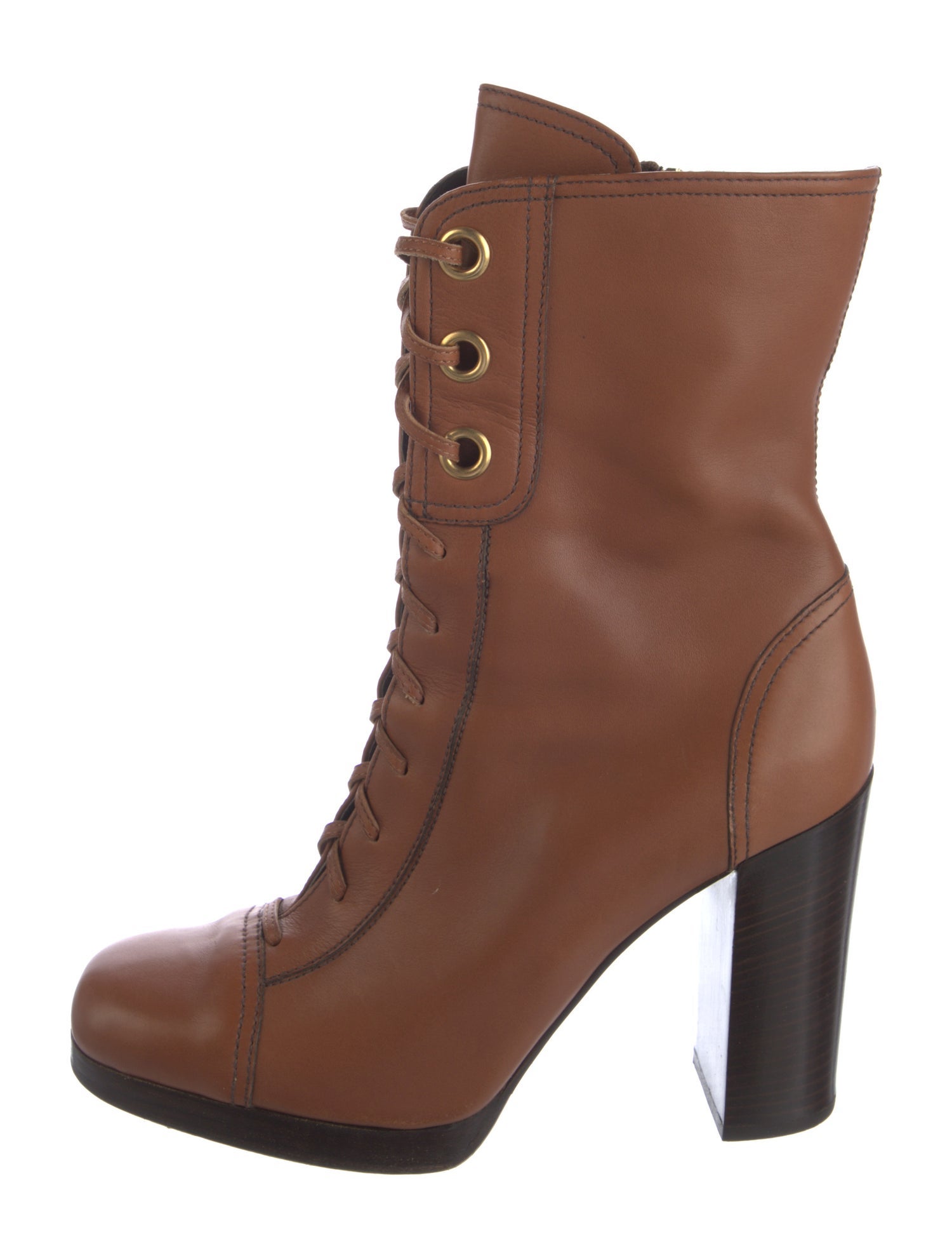 Miu Miu Leather Lace-Up Boots