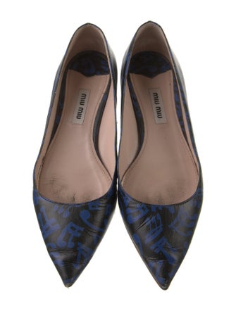 Miu Miu Leather Printed Flats