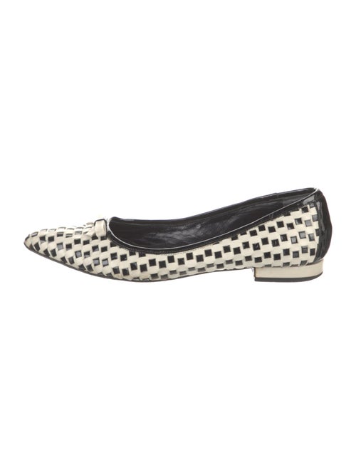 Miu Miu Leather Plaid Print Flats