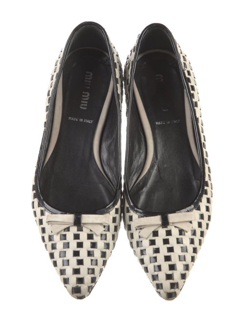 Miu Miu Leather Plaid Print Flats