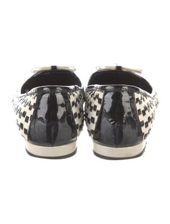 Miu Miu Leather Plaid Print Flats
