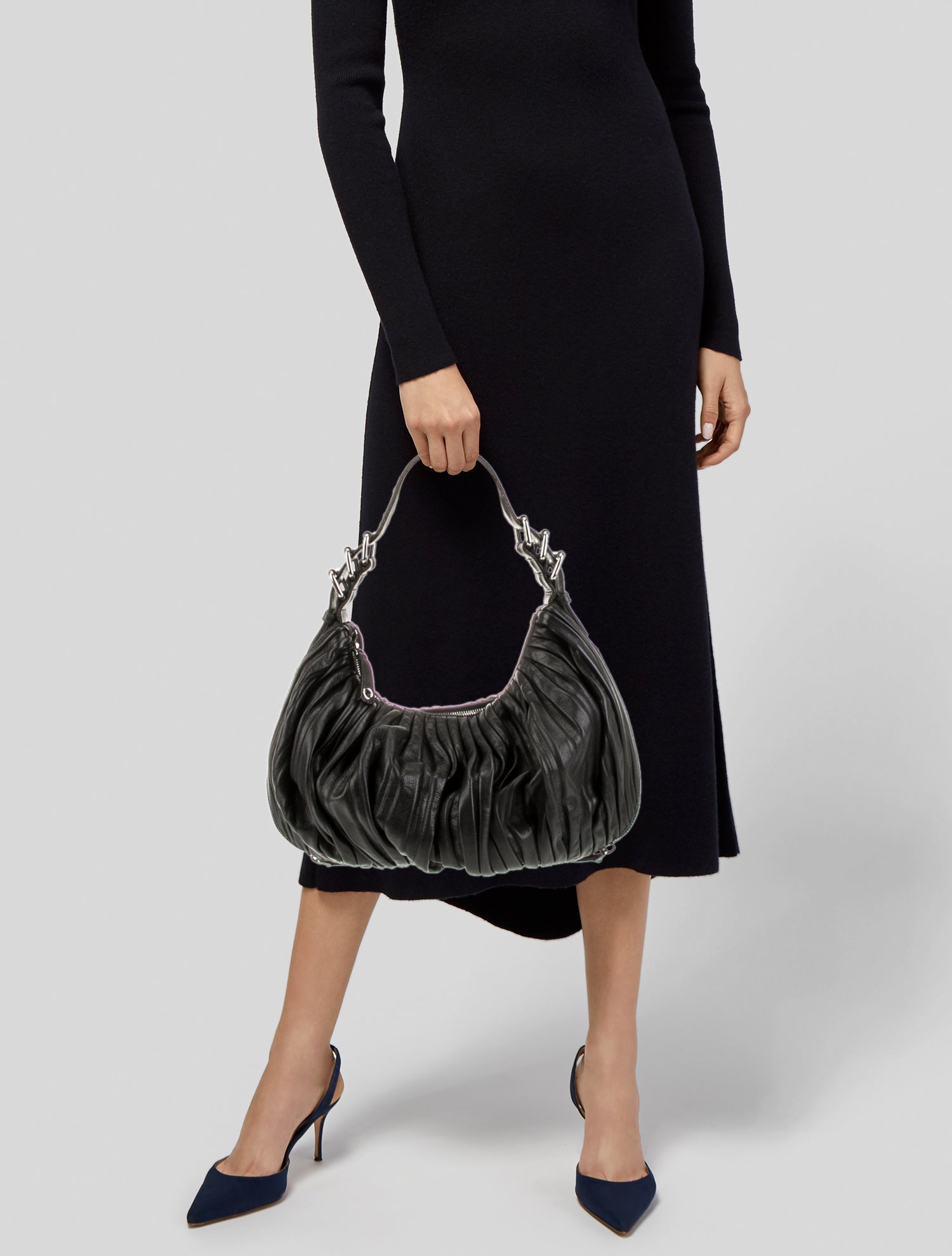 Miu Miu Leather Plisse