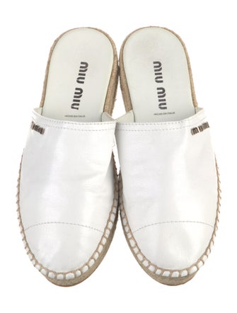 Miu Miu Leather Whipstitch Trim Mules