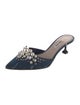 Miu Miu Denim Crystal Embellishments Mules