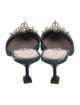 Miu Miu Denim Crystal Embellishments Mules