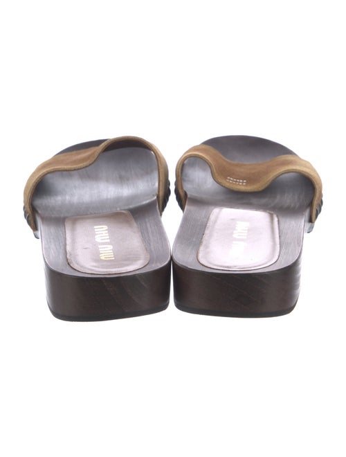 Miu Miu Suede Studded Accents Slides