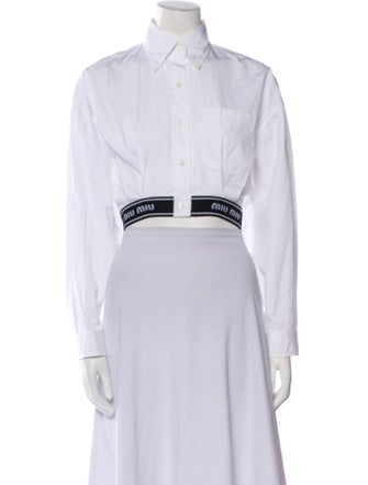 Miu Miu 2022 Long Sleeve Crop Top