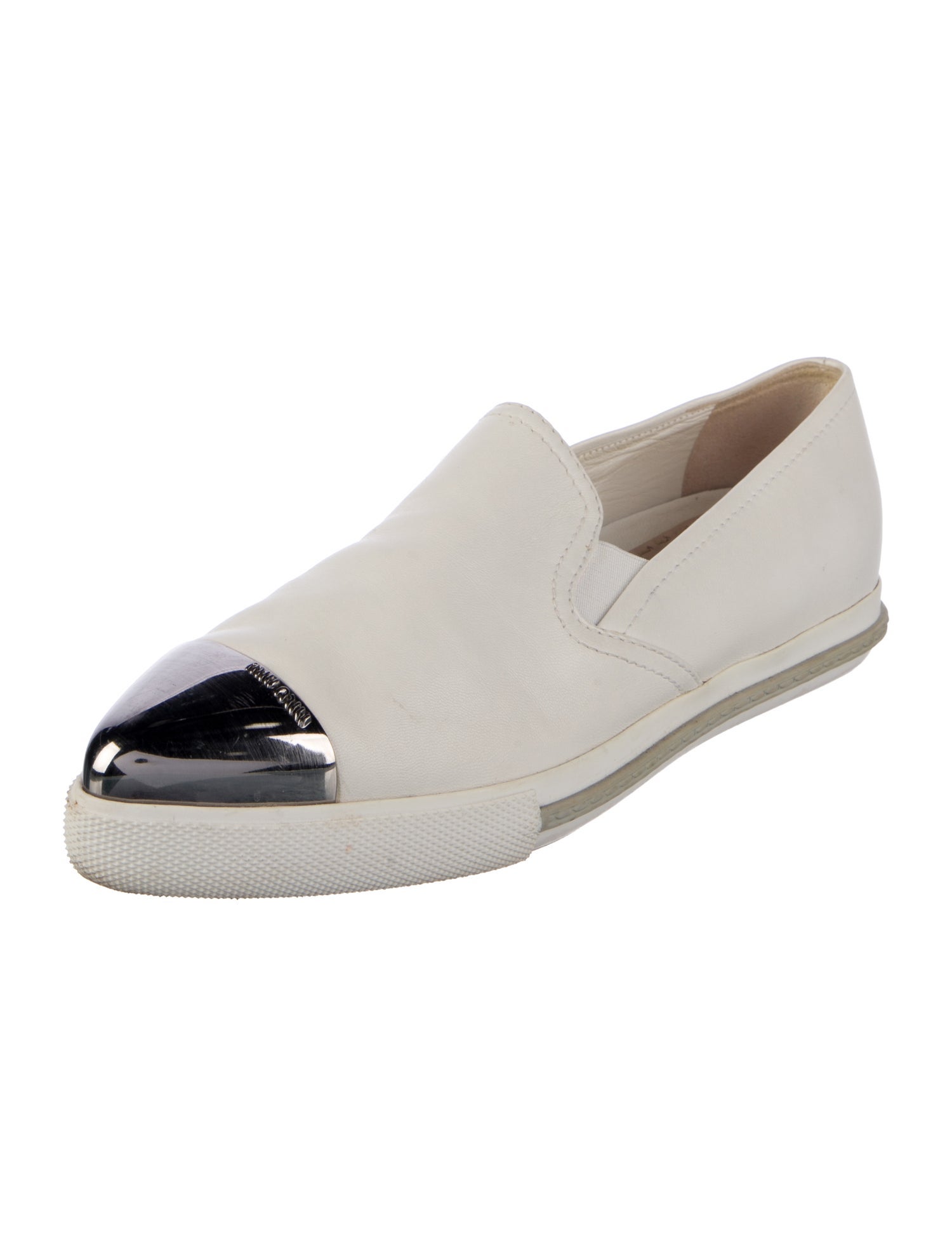 Miu Miu Leather Colorblock Pattern Loafers