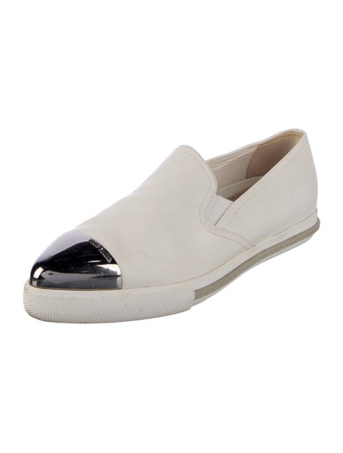 Miu Miu Leather Colorblock Pattern Loafers
