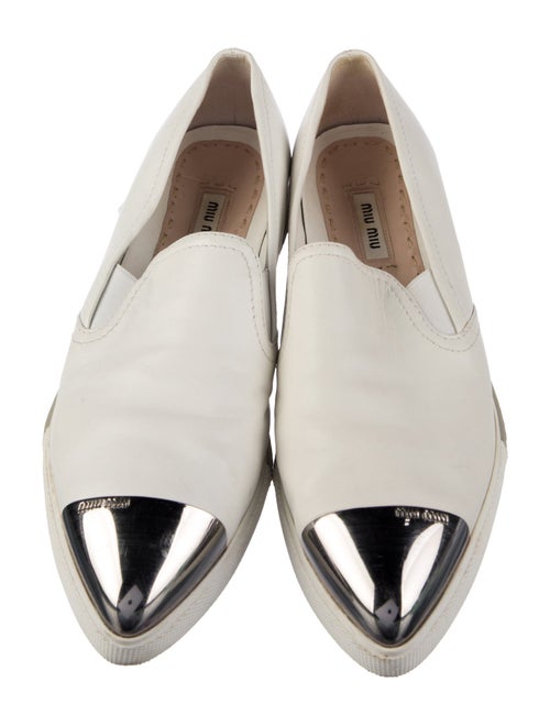 Miu Miu Leather Colorblock Pattern Loafers