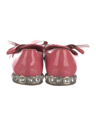 Miu Miu Patent Leather Bow Accents Flats