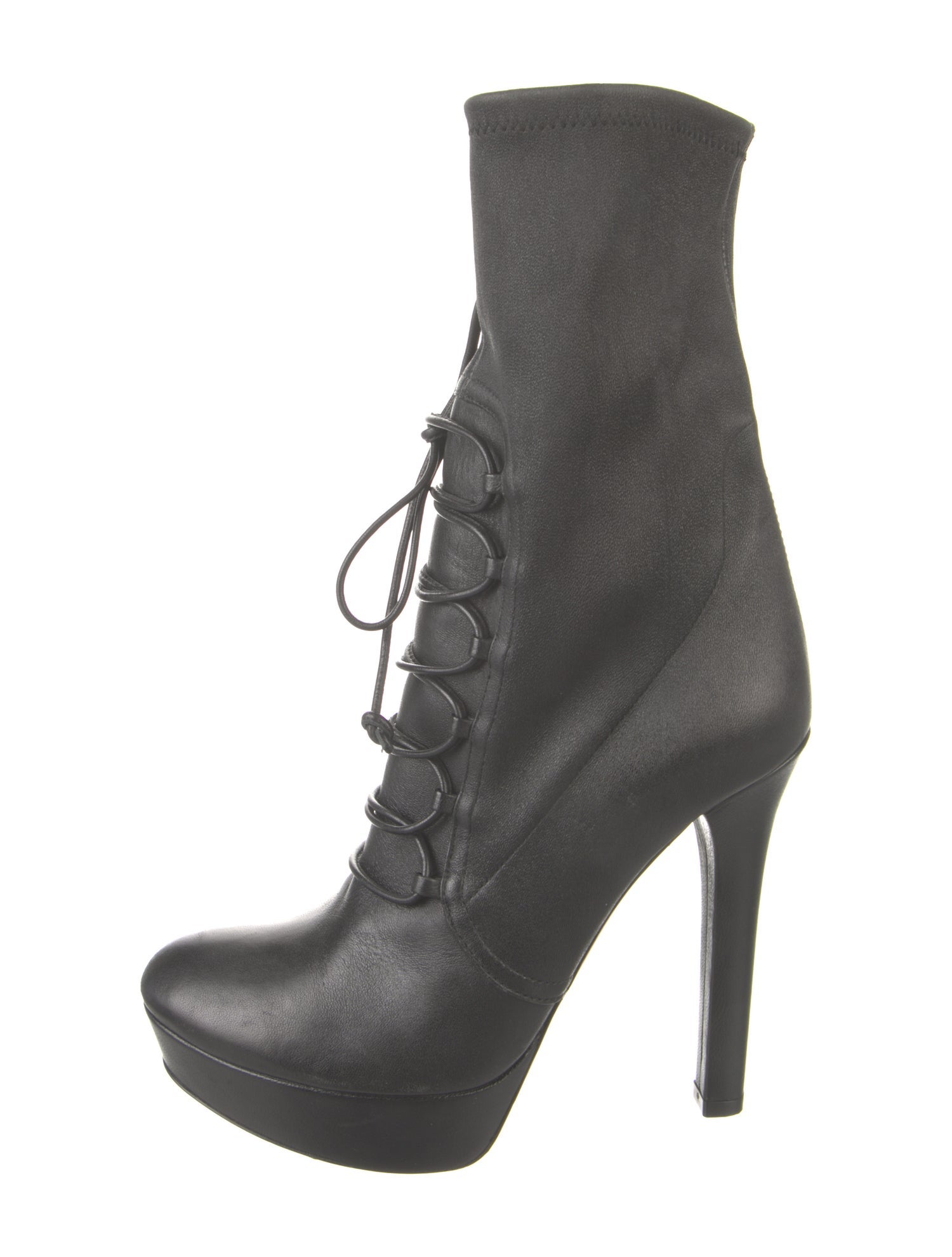 Miu Miu Leather Lace-Up Boots