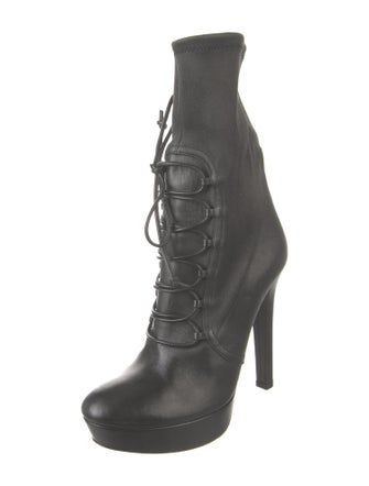 Miu Miu Leather Lace-Up Boots