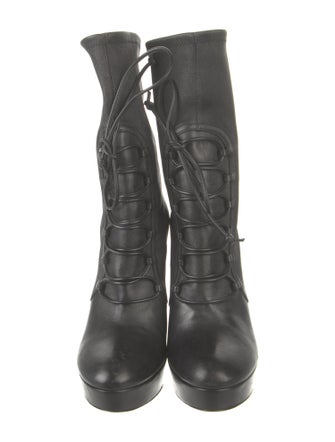 Miu Miu Leather Lace-Up Boots
