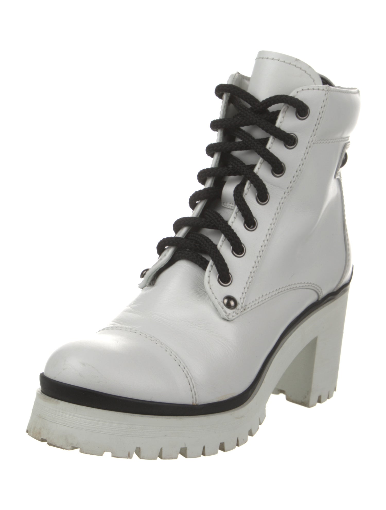 Miu Miu Leather Combat Boots